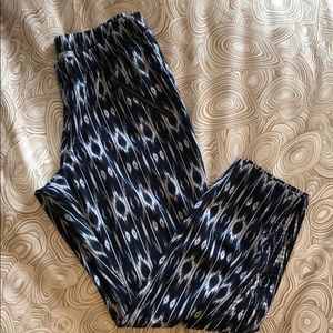 Athleta Blue and White Ikat Jogger Pants